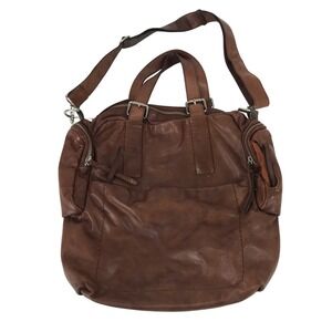 Cromia Brown Leather Convertible Shoulder Large Tote Bag